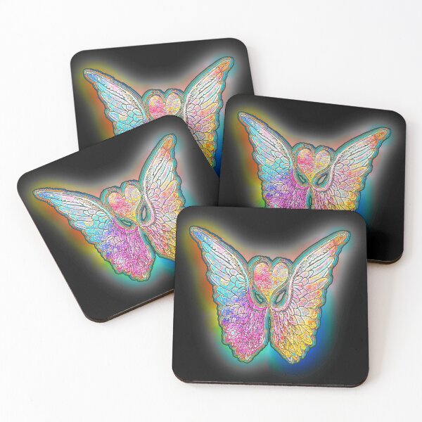 Item preview, GlowingRainbow Angel Wings and a Heart designed and sold by treeoflifeshop.