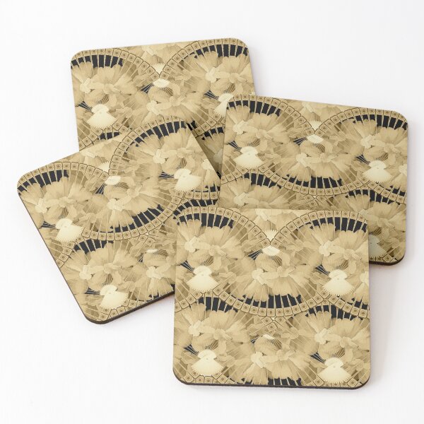 Item preview, beautiful gold fan pattern designed and sold by Badmoviesrus.