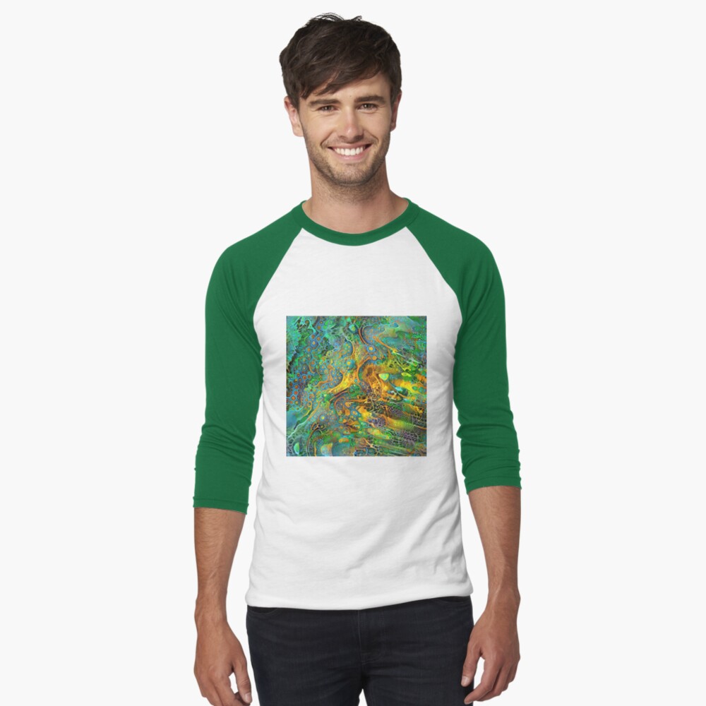 Item preview, Baseball ¾ Sleeve T-Shirt designed and sold by blackhalt.