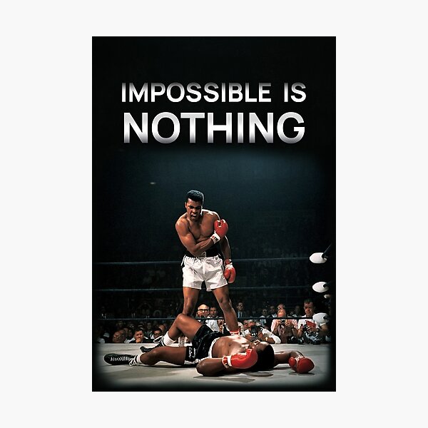 Item preview, Impossible is nothing Muhammad Ali Figthing  Entrepreneur Canvas Inspirational Quote Poster designed and sold by miguelarenas.