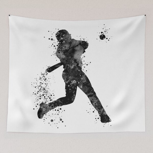 Item preview, Baseball Boy Batter Black and White designed and sold by LotusGifts.