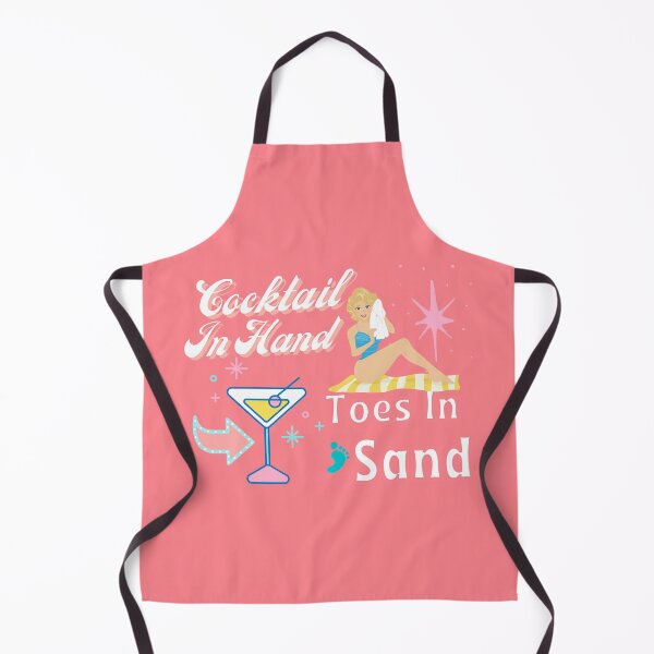 Item preview, Retro Cocktails In Hand Toes In Sand Vintage Pink designed and sold by concettaellis.