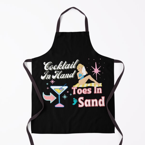 Item preview, Retro Cocktails In Hand Toes In Sand Vintage Black designed and sold by concettaellis.