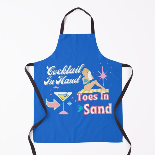 Item preview, Retro Cocktails In Hand Toes In Sand Vintage Blue designed and sold by concettaellis.