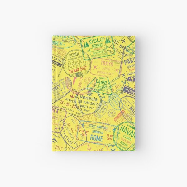 Travel Stamps Hardcover Journal