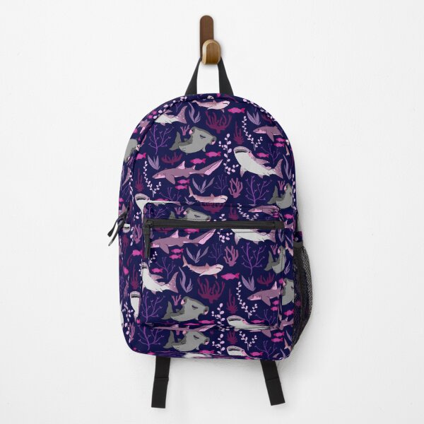Item preview, Sharks #1 - Cute Pink and Purple Cartoon Fish Ocean Pattern designed and sold by TheRainbowRoom.