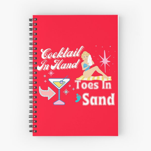 Item preview, Retro Cocktails In Hand Toes In Sand Vintage Red designed and sold by concettaellis.