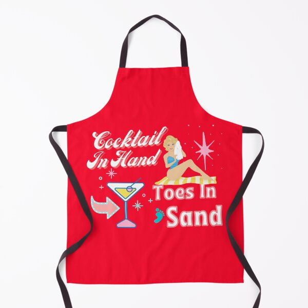 Item preview, Retro Cocktails In Hand Toes In Sand Vintage Red designed and sold by concettaellis.
