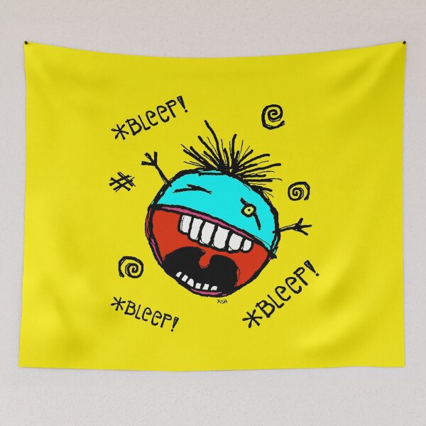Item preview, *BLEEP! *BLEEP! *BLEEP* meanie blue designed and sold by RawSunArt.