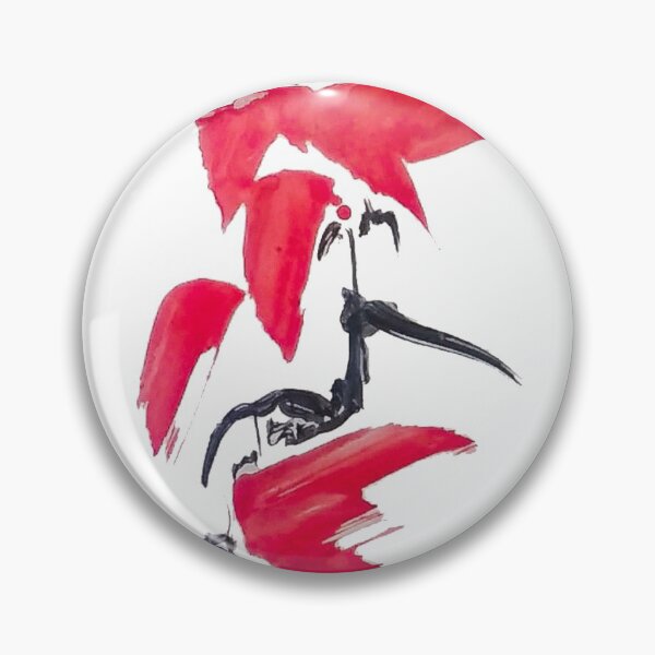 Item preview, sumie artwork of a red flower designed and sold by manuelunsui.