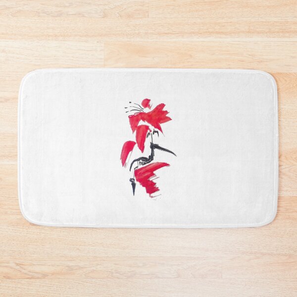 Item preview, sumie artwork of a red flower designed and sold by manuelunsui.