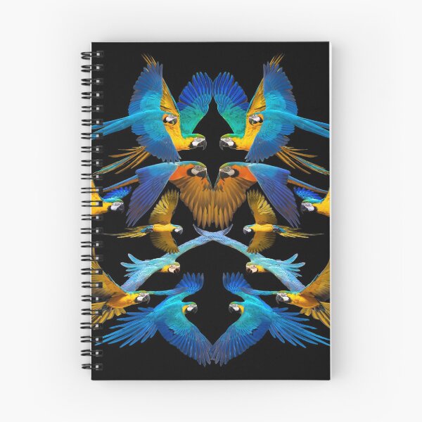Item preview, Flock of Blue and Gold Macaws with Black Background designed and sold by JungleVision.