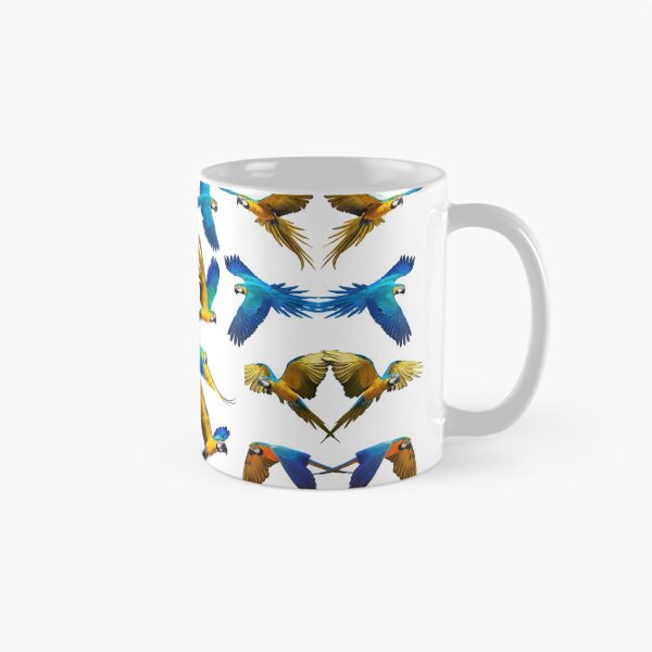 Item preview, Flock of Blue and Gold Macaws with White Background designed and sold by JungleVision.