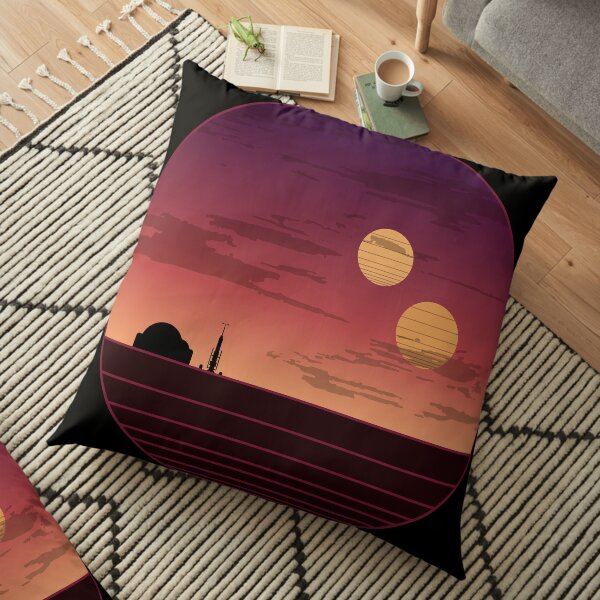 The Binary Sunset Floor Pillow