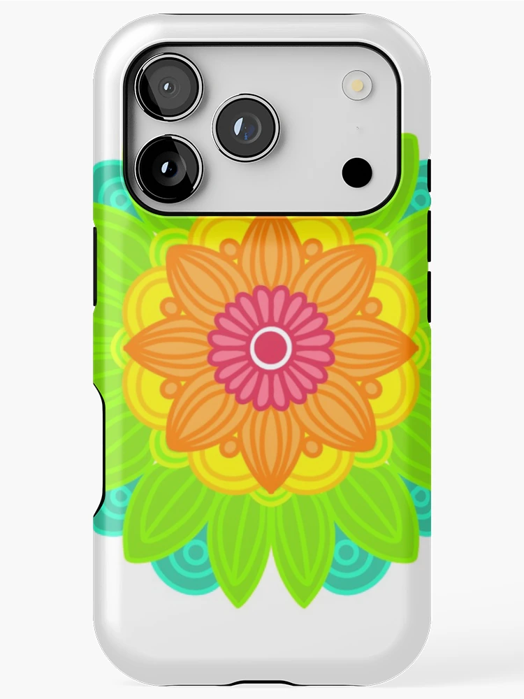 Thumbnail 1 of 4, iPhone Case, Neon mandala designed and sold by RMSdesigns.