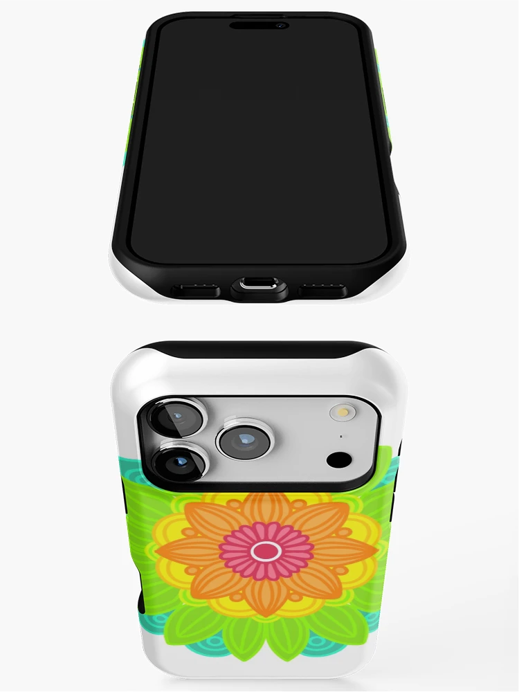Thumbnail 3 of 4, iPhone Case, Neon mandala designed and sold by RMSdesigns.