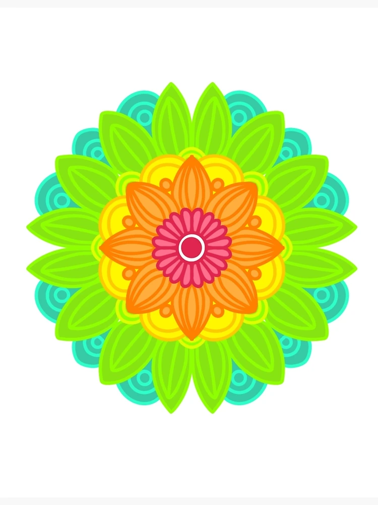 Thumbnail 7 of 7, Framed Art Print, Neon mandala designed and sold by RMSdesigns.