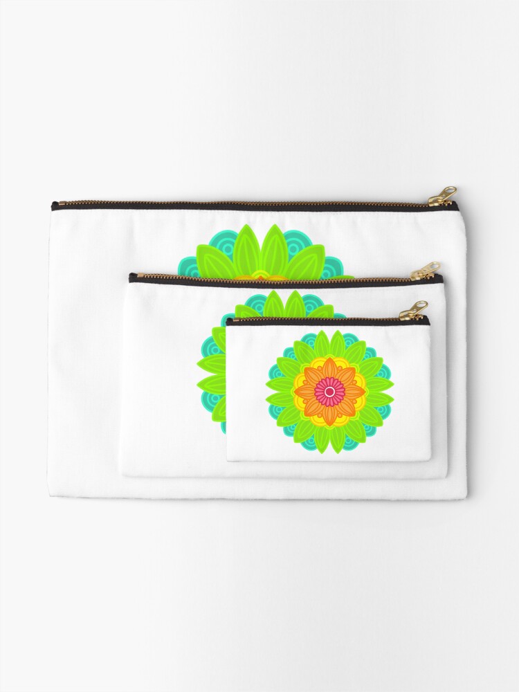 Thumbnail 2 of 4, Zipper Pouch, Neon mandala  designed and sold by RMSdesigns.