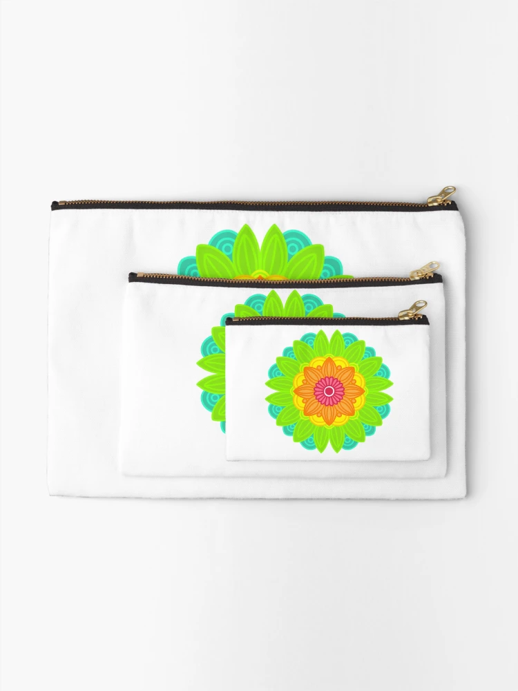 Thumbnail 2 of 4, Zipper Pouch, Neon mandala  designed and sold by RMSdesigns.