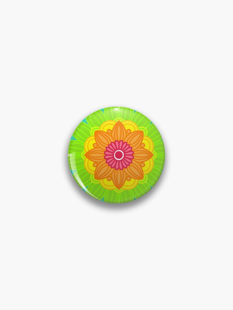 Thumbnail 1 of 3, Pin, Neon mandala designed and sold by RMSdesigns.