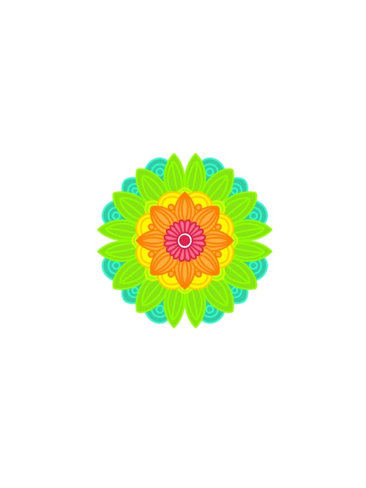 Thumbnail 5 of 5, A-Line Dress, Neon mandala designed and sold by RMSdesigns.