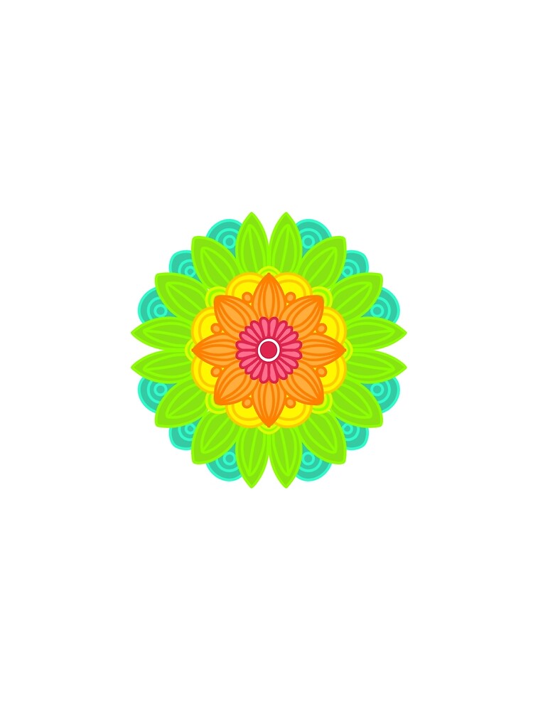 Thumbnail 3 of 3, Scarf, Neon mandala designed and sold by RMSdesigns.