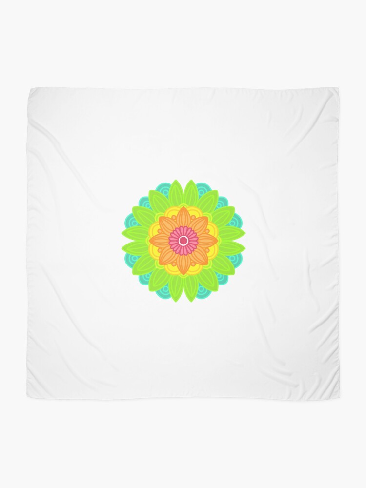 Thumbnail 2 of 3, Scarf, Neon mandala  designed and sold by RMSdesigns.