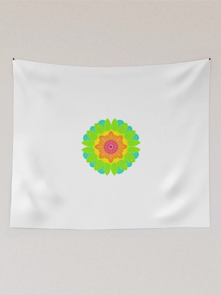 Thumbnail 2 of 3, Tapestry, Neon mandala designed and sold by RMSdesigns.