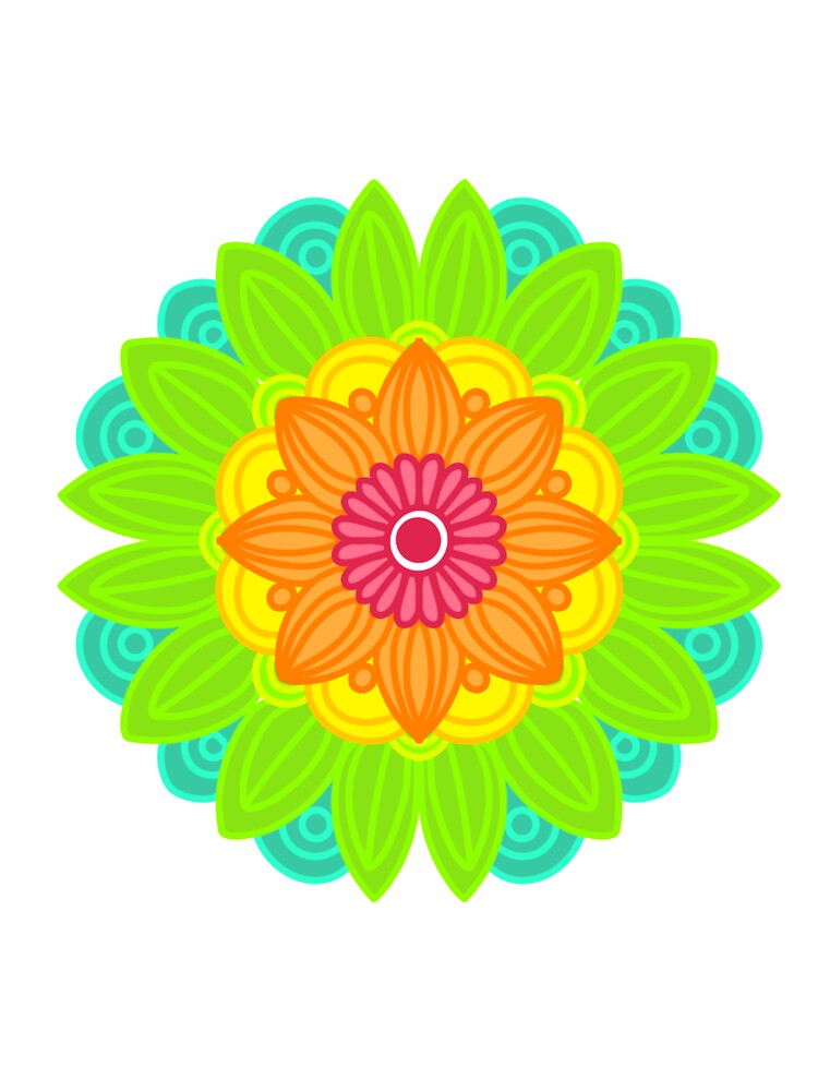 Thumbnail 7 of 7, Oversized T-Shirt, Neon mandala  designed and sold by RMSdesigns.