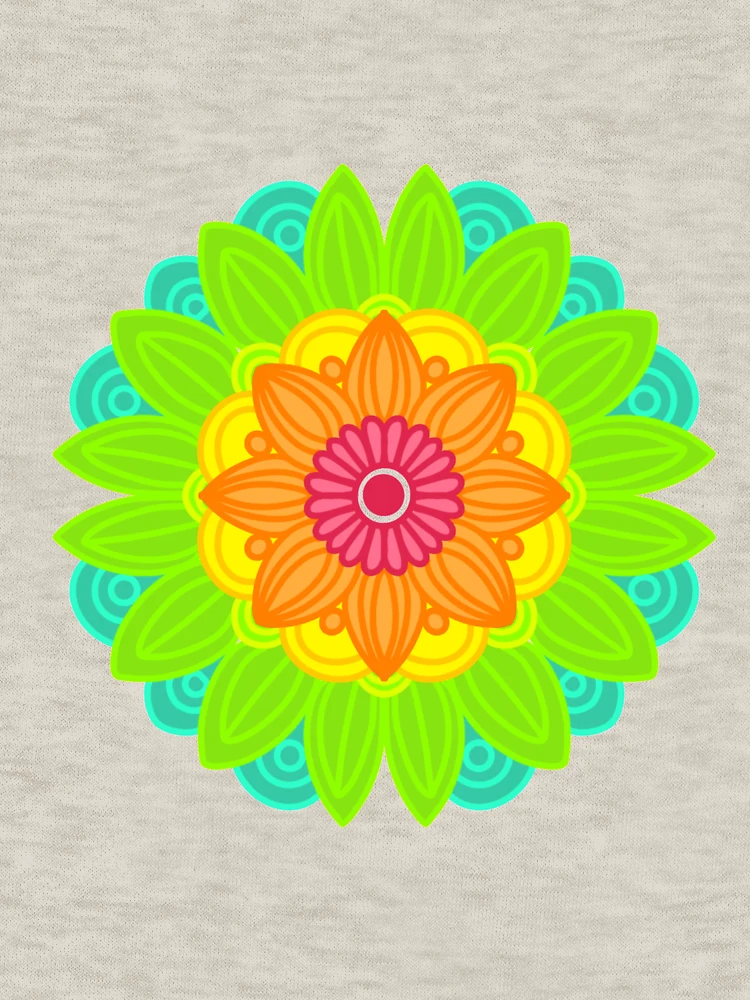 Thumbnail 6 of 6, Zipped Hoodie, Neon mandala designed and sold by RMSdesigns.