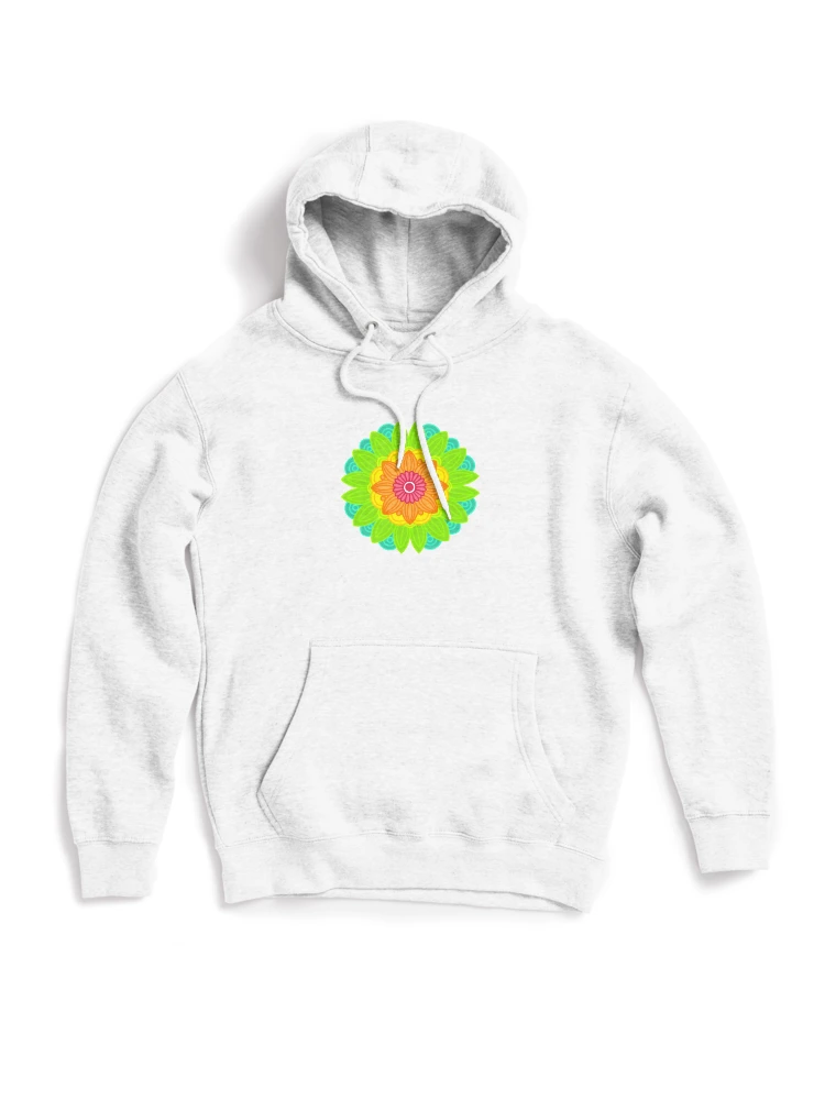Thumbnail 1 of 6, Pullover Hoodie, Neon mandala designed and sold by RMSdesigns.