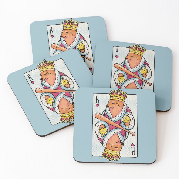 Item preview, Cheems - The King | King of Hearts Playing Card | Shibe | Shiba Inu Wacky and Uncharacteristic | Cheemzilla  | Baseball Bat | Ironic Dank Meme Bonk designed and sold by Any Color Designs.