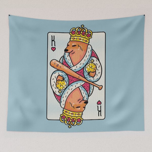 Item preview, Cheems - The King | King of Hearts Playing Card | Shibe | Shiba Inu Wacky and Uncharacteristic | Cheemzilla  | Baseball Bat | Ironic Dank Meme Bonk designed and sold by Any Color Designs.