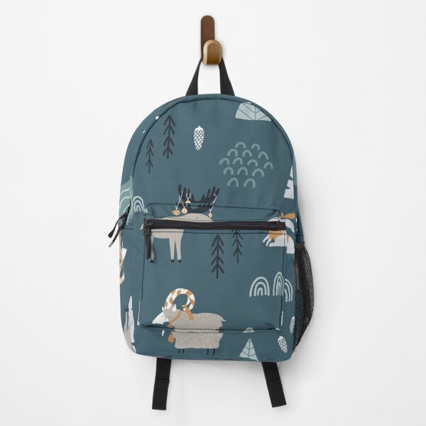 Item preview, Hand Drawn fox, goat, elk and rabbit in forest designed and sold by della95.