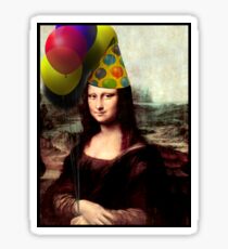 Mona Lisa Birthday Sticker