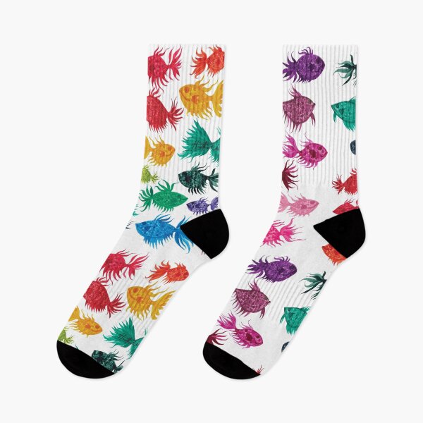 Item preview, Rainbow Watercolor Fish Pattern designed and sold by HeatherNafeArt.