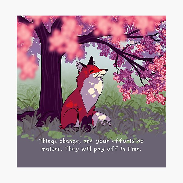"Things Change" Sakura Tree Fox Photographic Print