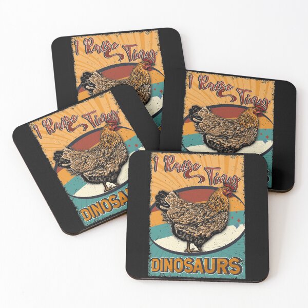Item preview, I Raise Tiny Dinosaurs Vintage Retro 70s Chicken Silhouette designed and sold by BaseStore.