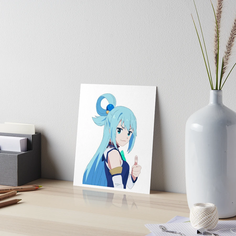 Shy Aqua KonoSuba Anime Girl Mounted Print for Sale by slinkraz