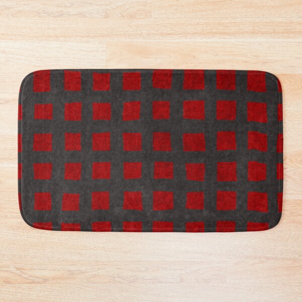 Item preview, Luxe Artistic Checker Board in Charcoal and Red - Version 1 designed and sold by vortexatelier.