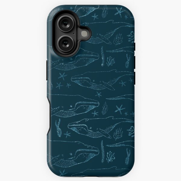Item preview, Whales in the Deep (blue) designed and sold by Bear Draws.