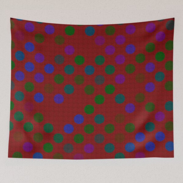 Item preview, Luxe Colorful Polka Dots on Red designed and sold by vortexatelier.