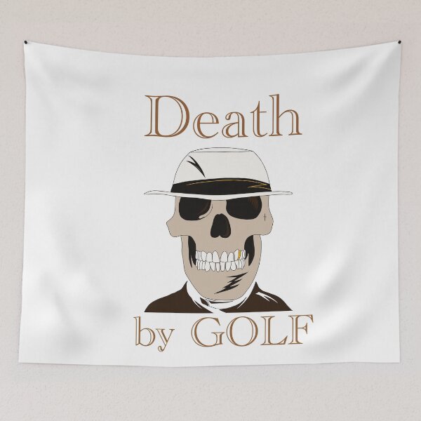 Item preview, Death by Golf Skull Gold Tooth Tee Green Clubs  designed and sold by Midwest-Goods.