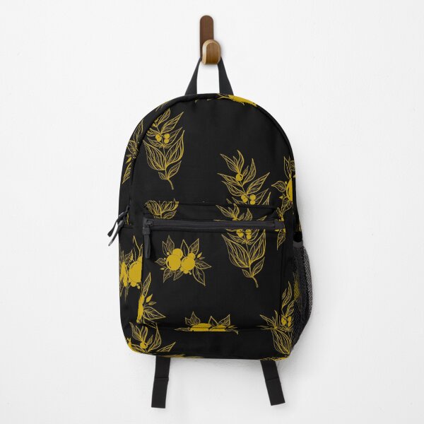 Item preview, Golden flower pattern on black background designed and sold by Chamaiporn Pangtorn.
