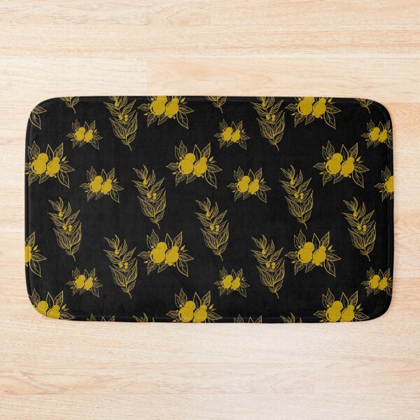 Item preview, Golden flower pattern on black background designed and sold by Chamaiporn Pangtorn.