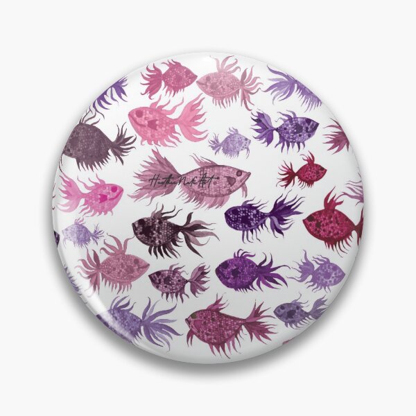 Item preview, Pink and Purple Watercolor Fish Pattern designed and sold by HeatherNafeArt.