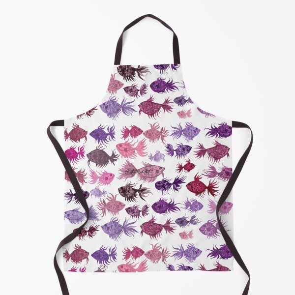Item preview, Pink and Purple Watercolor Fish Pattern designed and sold by HeatherNafeArt.
