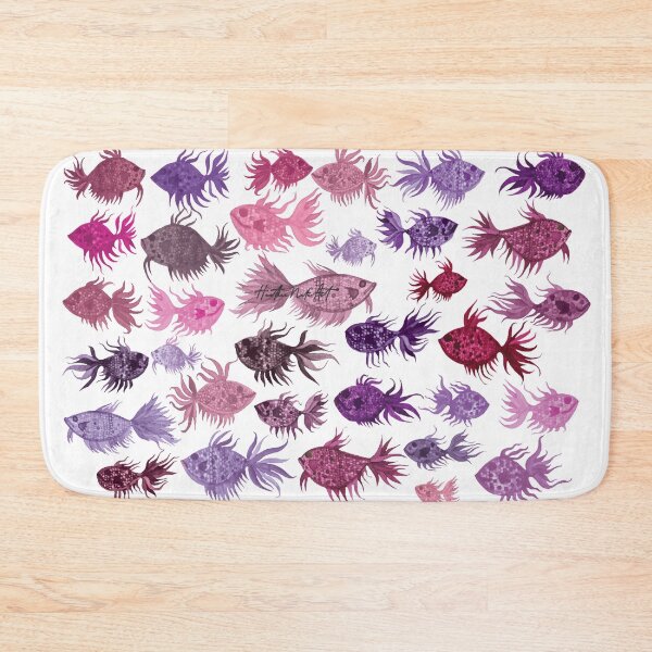 Item preview, Pink and Purple Watercolor Fish Pattern designed and sold by HeatherNafeArt.