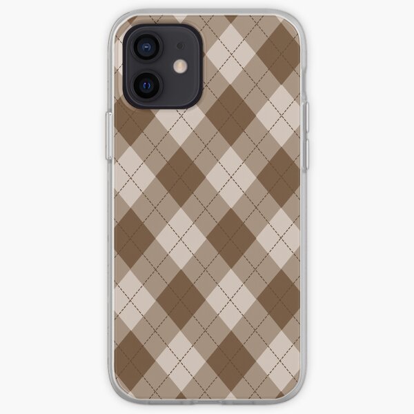 diamante a cuadros beige Funda blanda para iPhone