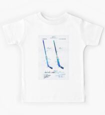 Blue Hockey Stick Art Patent - Sharon Cummings Kids Tee